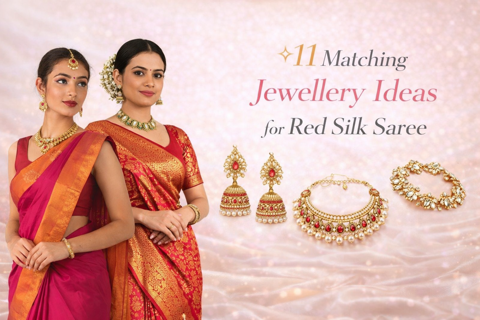 11 Matching Jewellery Ideas for Red Silk Saree