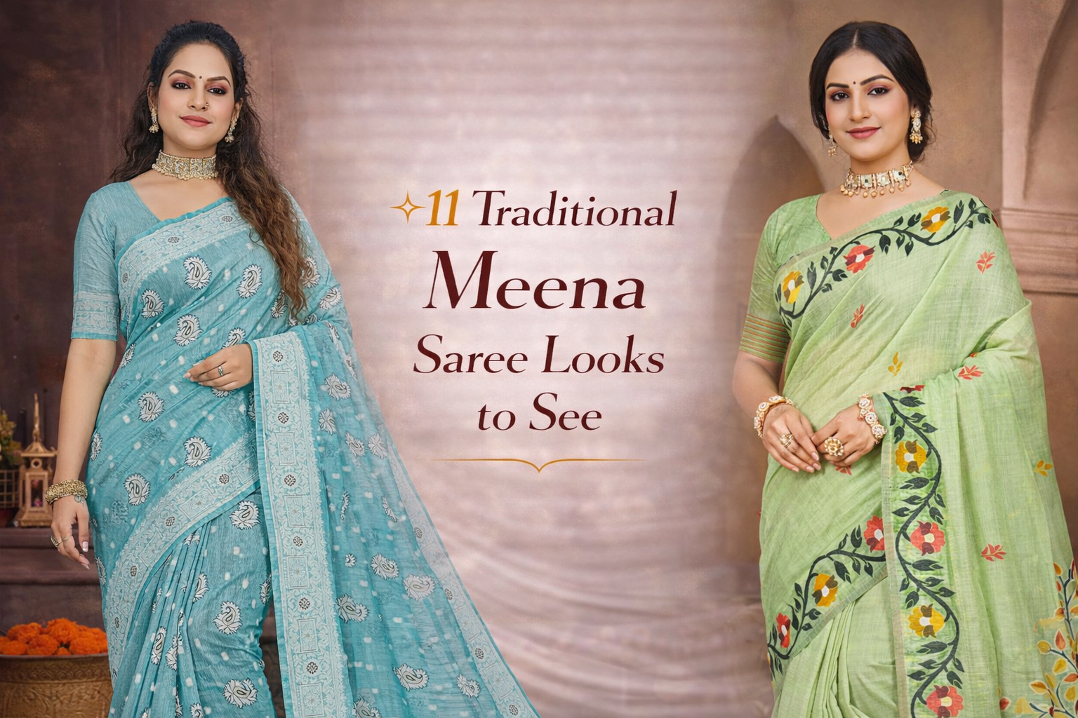 11 Traditional Meena Saree Looks to See