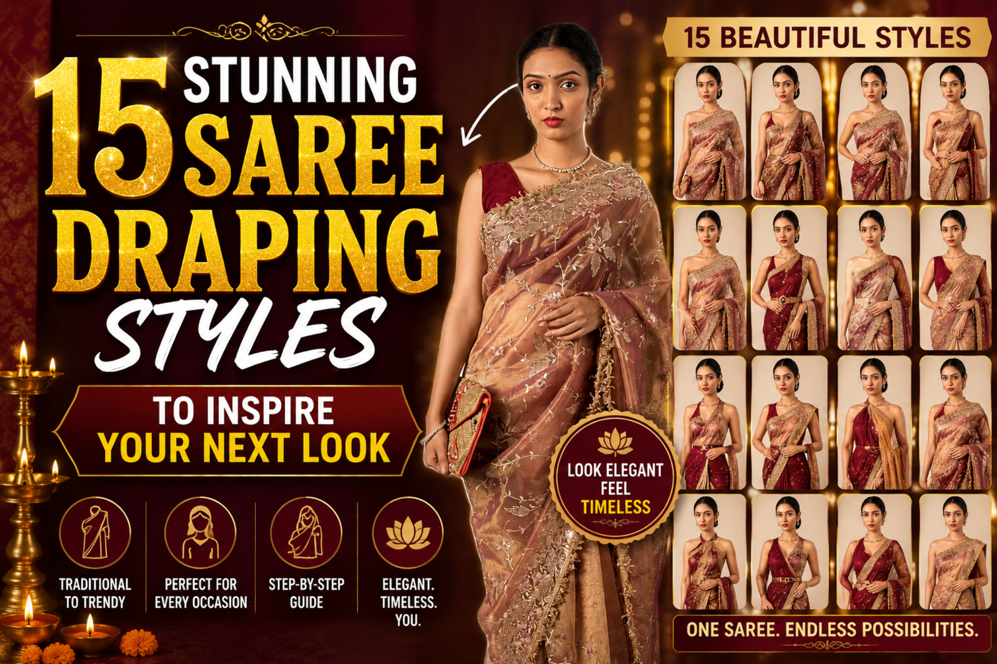 15 Stunning Saree Draping Styles To Inspire Your Next Look