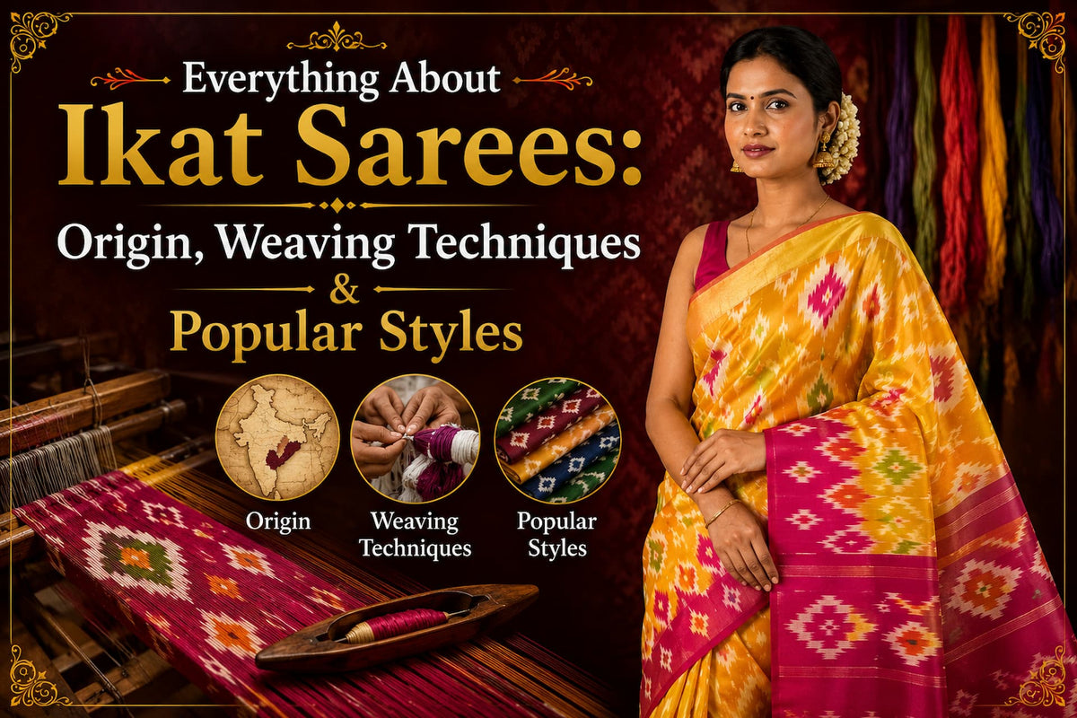Everything About Ikat Sarees: Origin, Weaving Techniques & Popular Styles