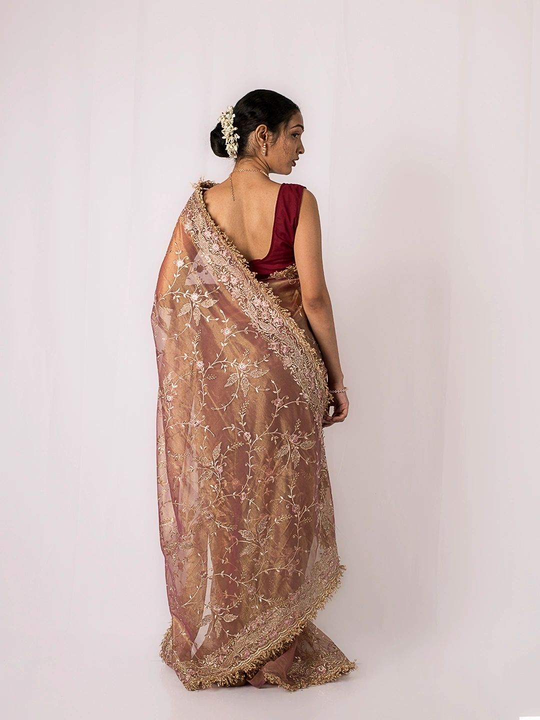 Maharani Sunset Gold Tissue Silk Saree