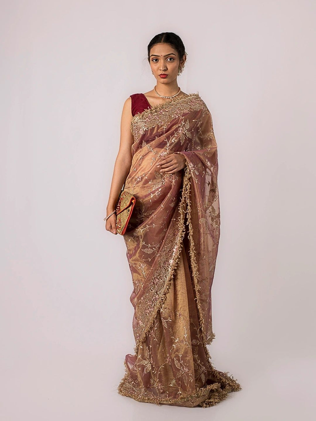 Maharani Sunset Gold Tissue Silk Saree