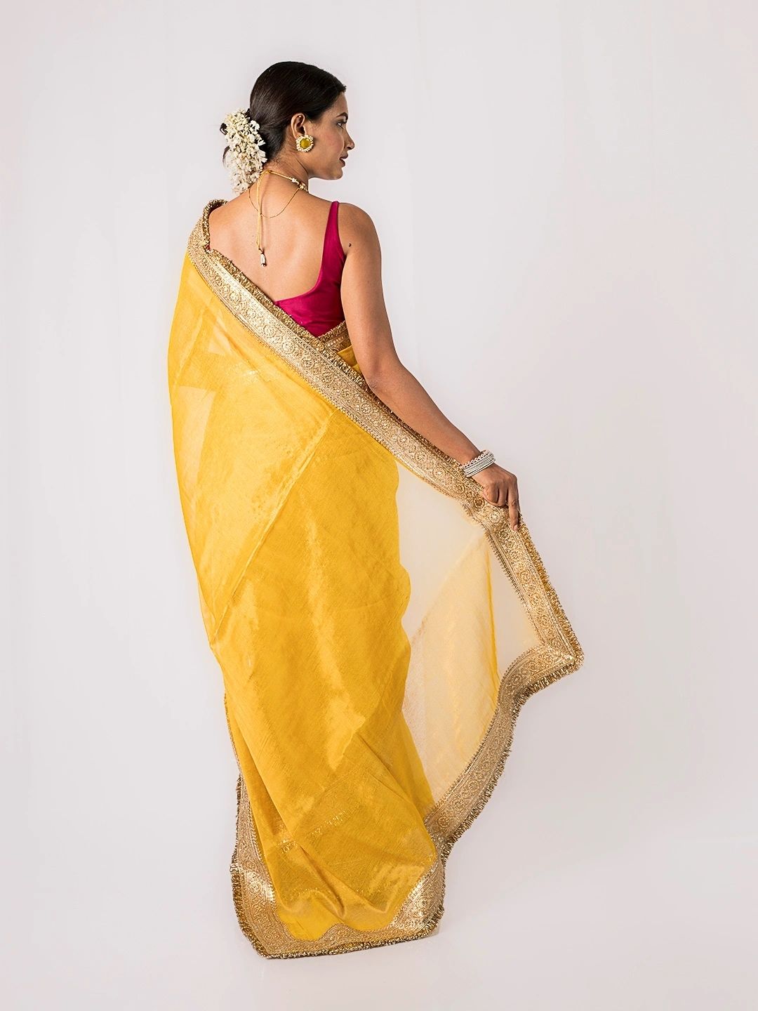 Maharani Signature Yellow Silk Saree