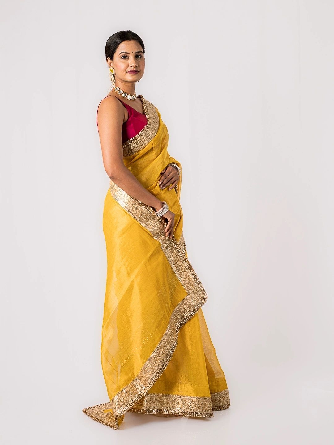 Maharani Signature Yellow Silk Saree