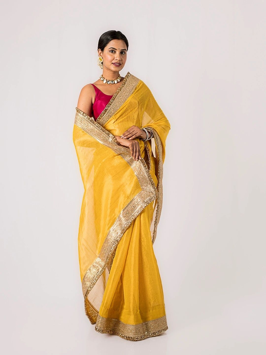 Maharani Signature Yellow Silk Saree