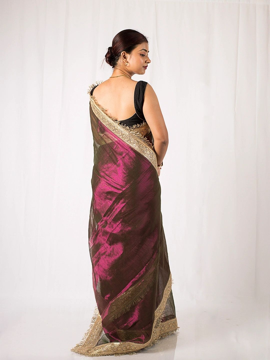 Maharani Royal Amethyst Dhoop Chhao Silk Saree