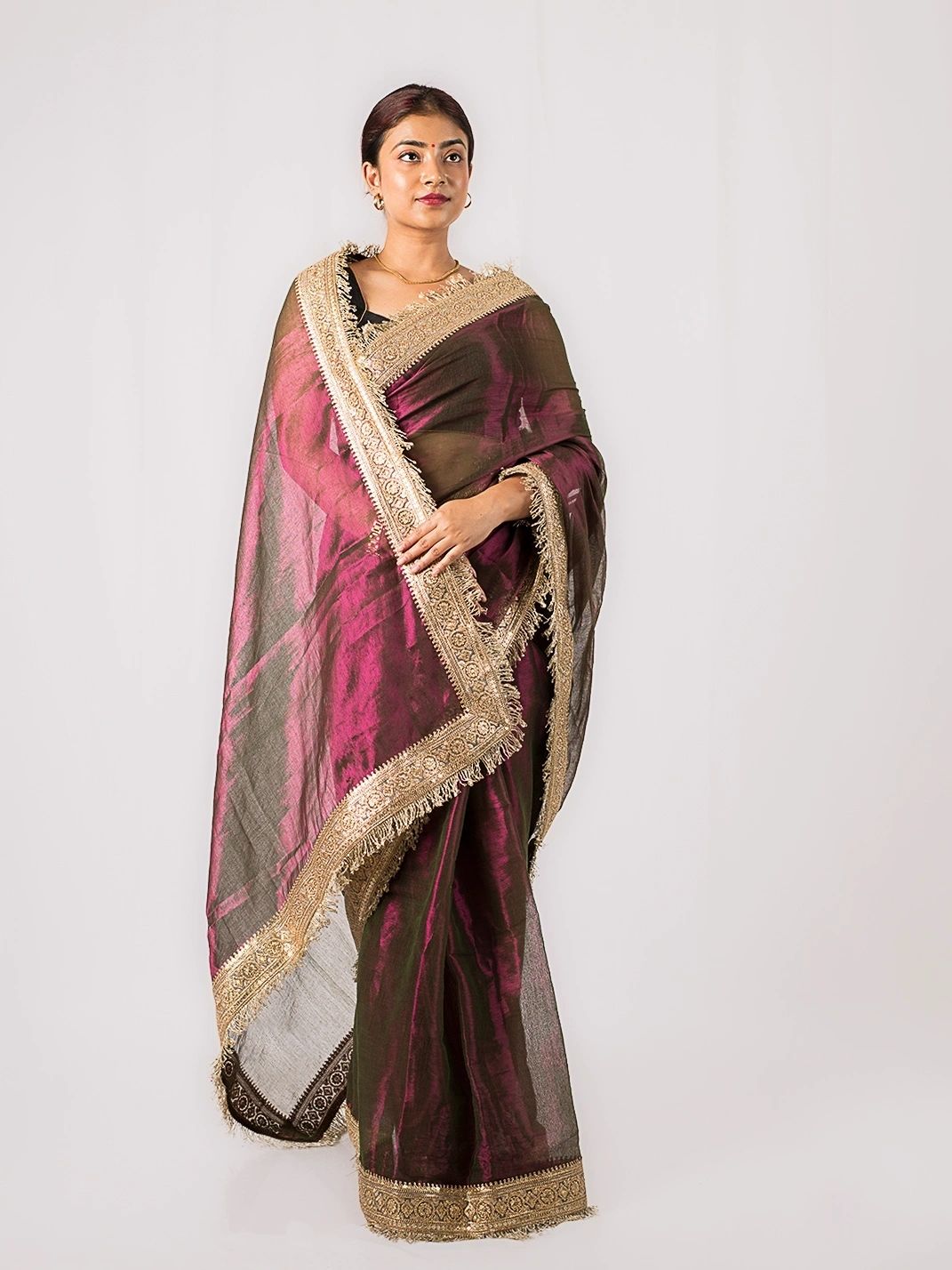 Maharani Royal Amethyst Dhoop Chhao Silk Saree