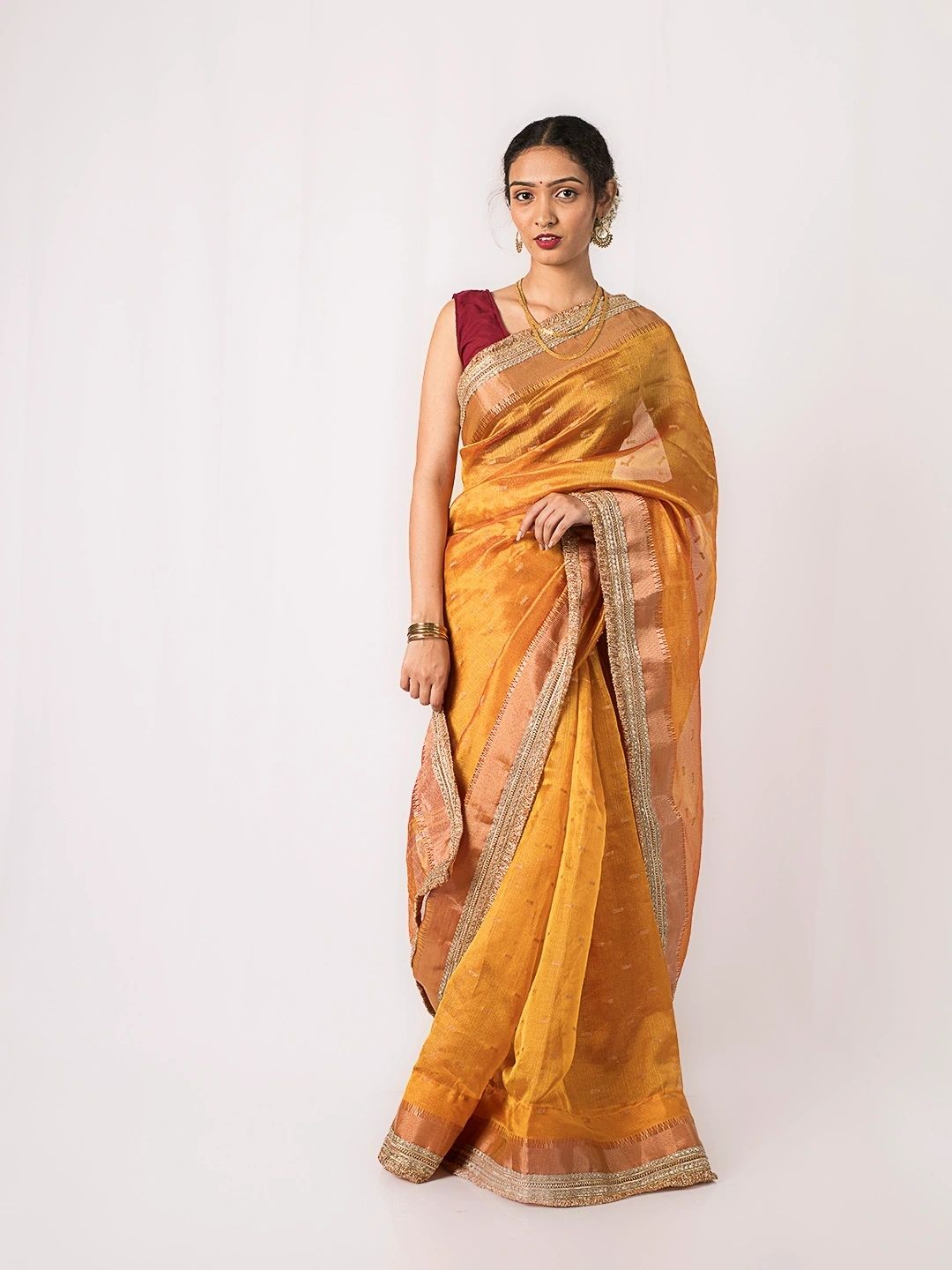 Sunset Glow Tissue Silk Saree