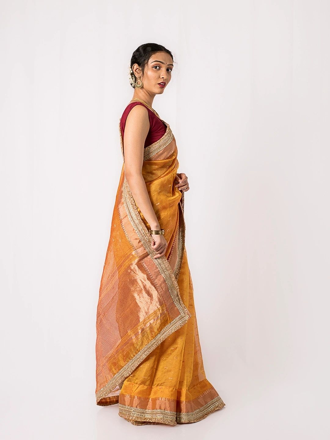 Sunset Glow Tissue Silk Saree