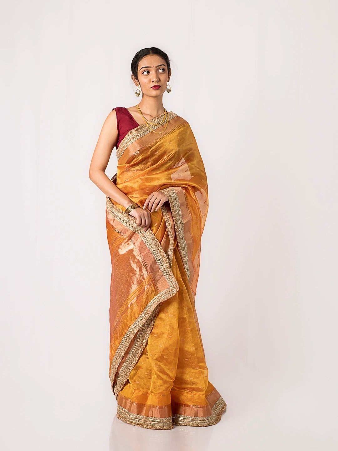 Sunset Glow Tissue Silk Saree