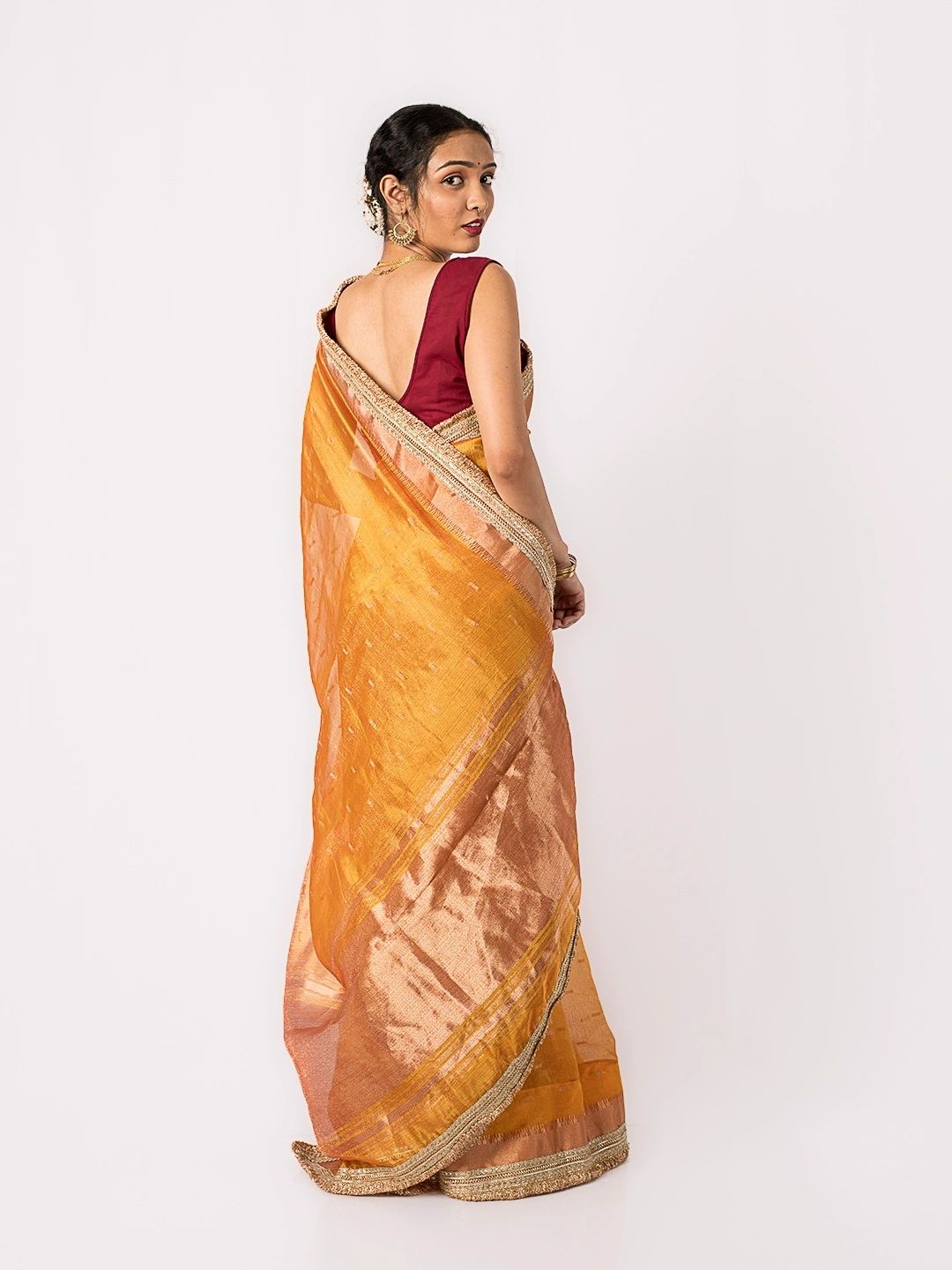 Sunset Glow Tissue Silk Saree