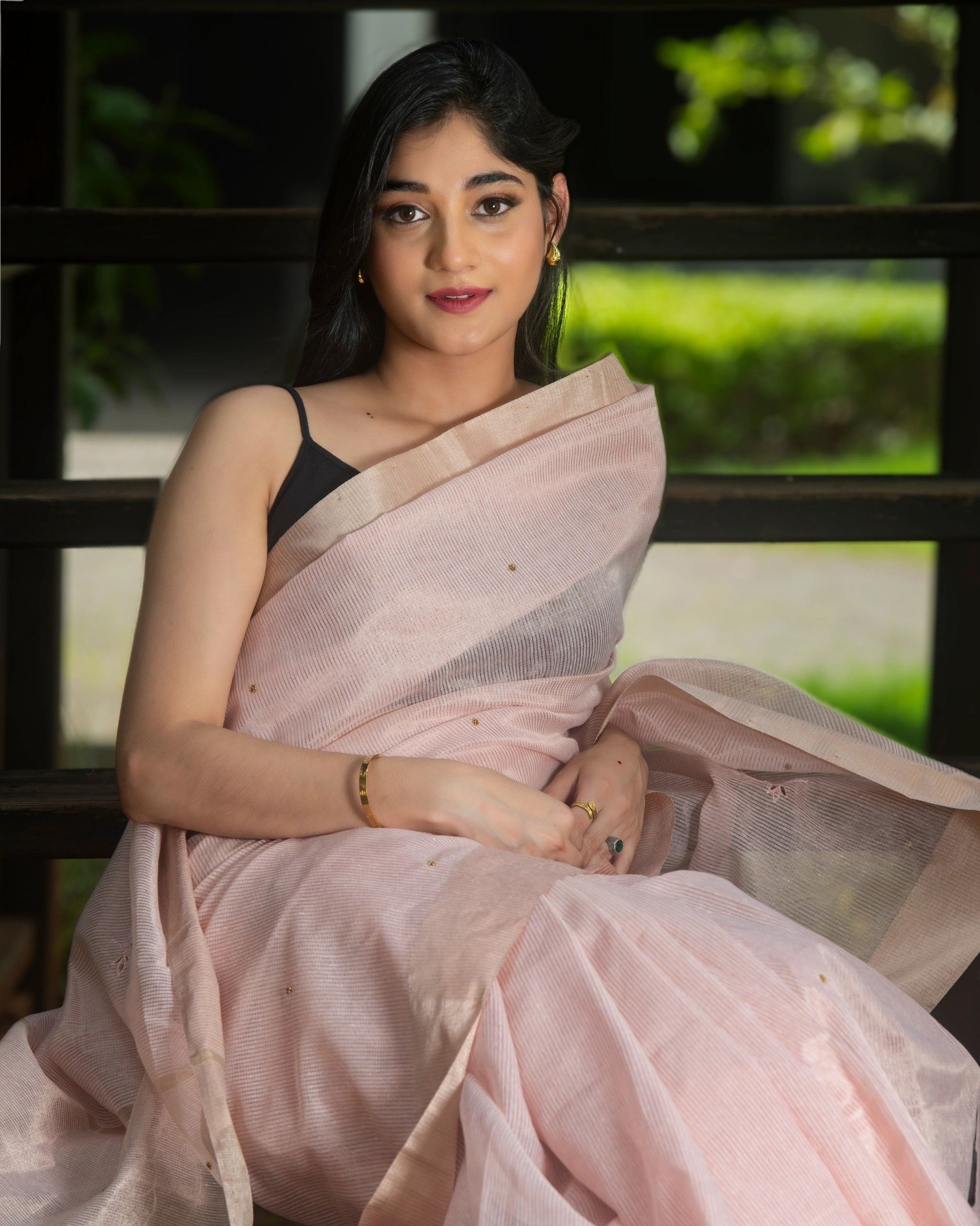 Soft Pink Embellished Saree