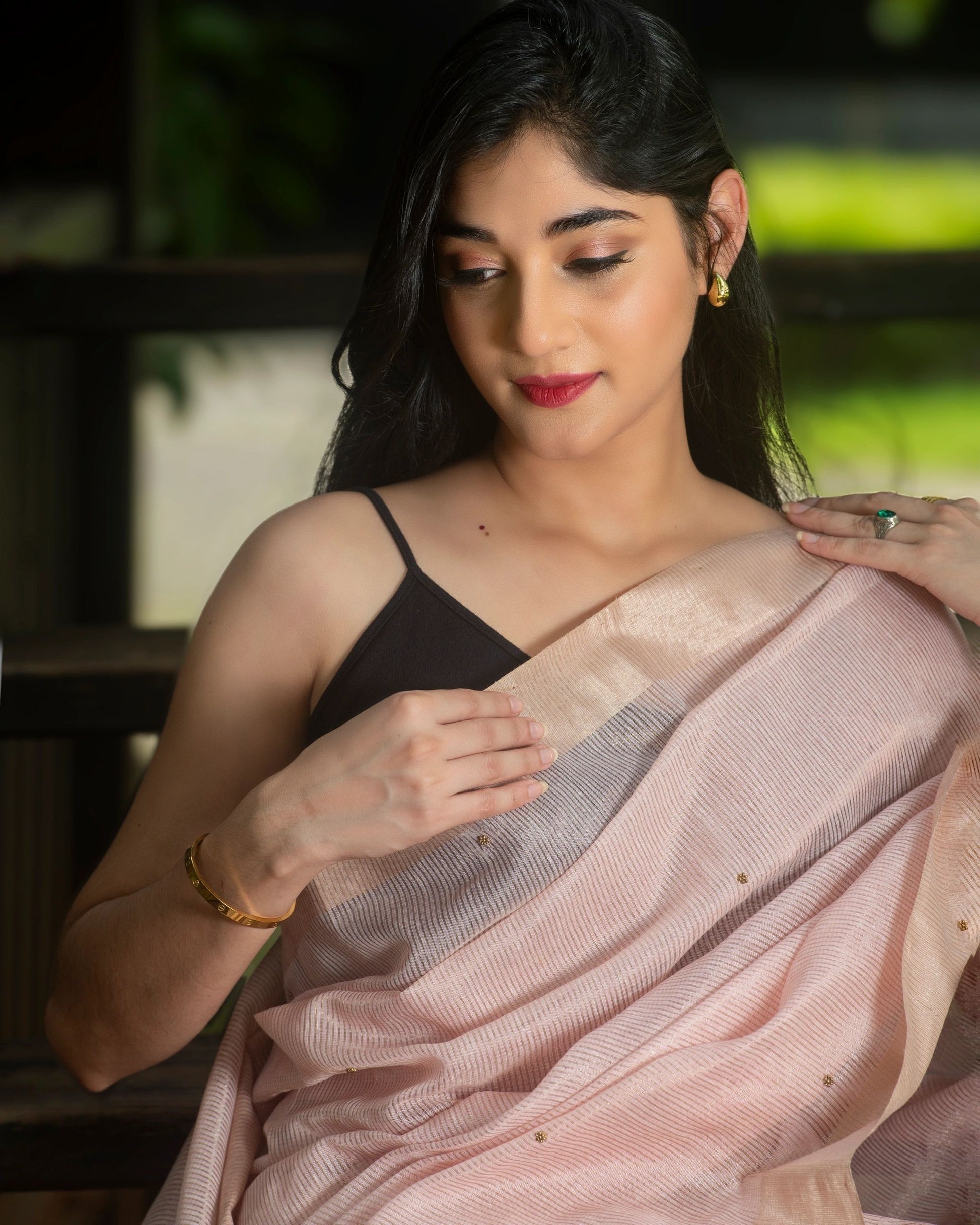 Soft Pink Embellished Saree