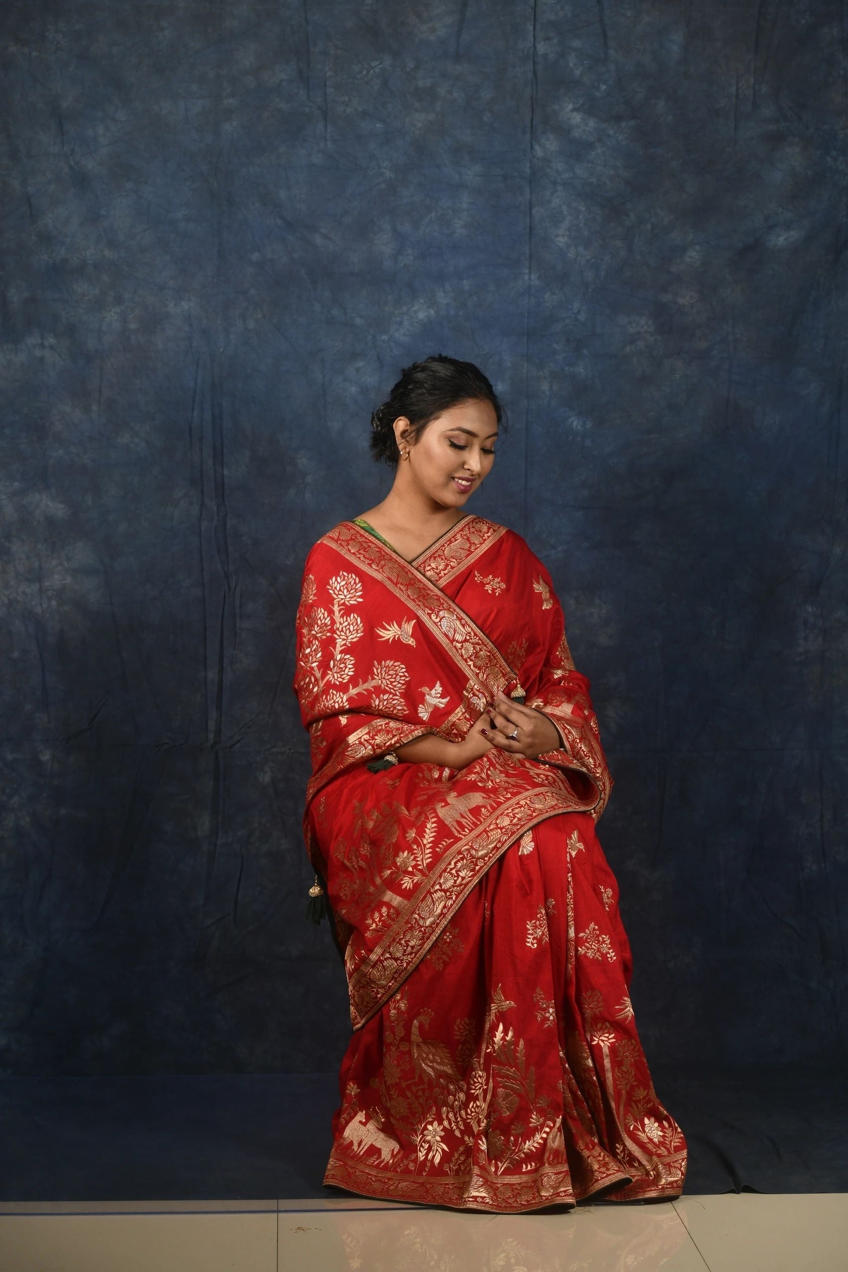 Red Tussar Georgette