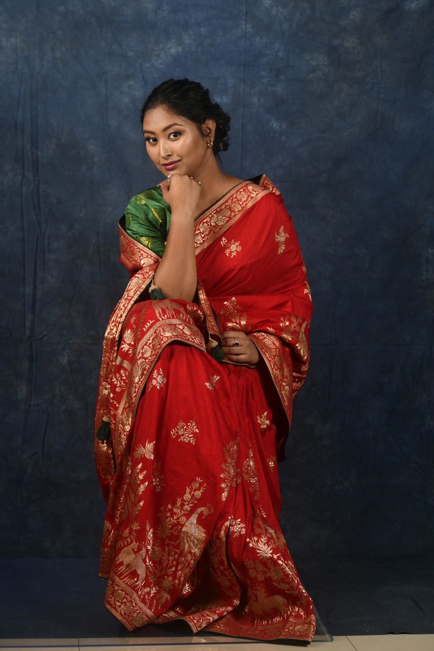 Red Tussar Georgette