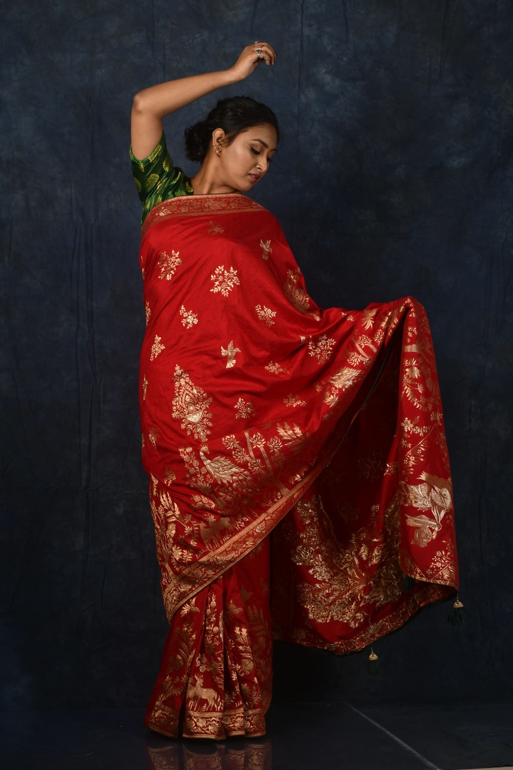 Red Tussar Georgette