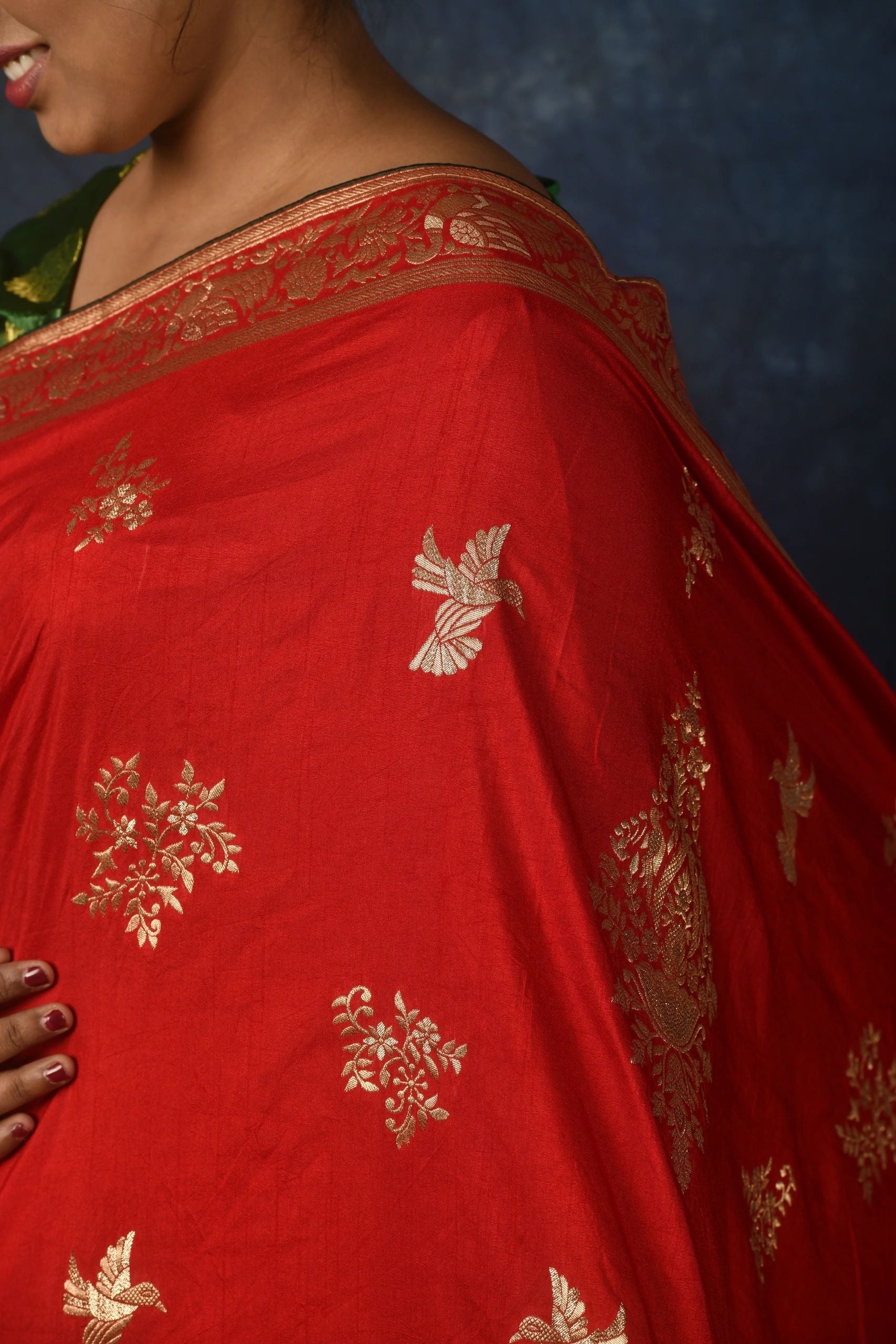Red Tussar Georgette