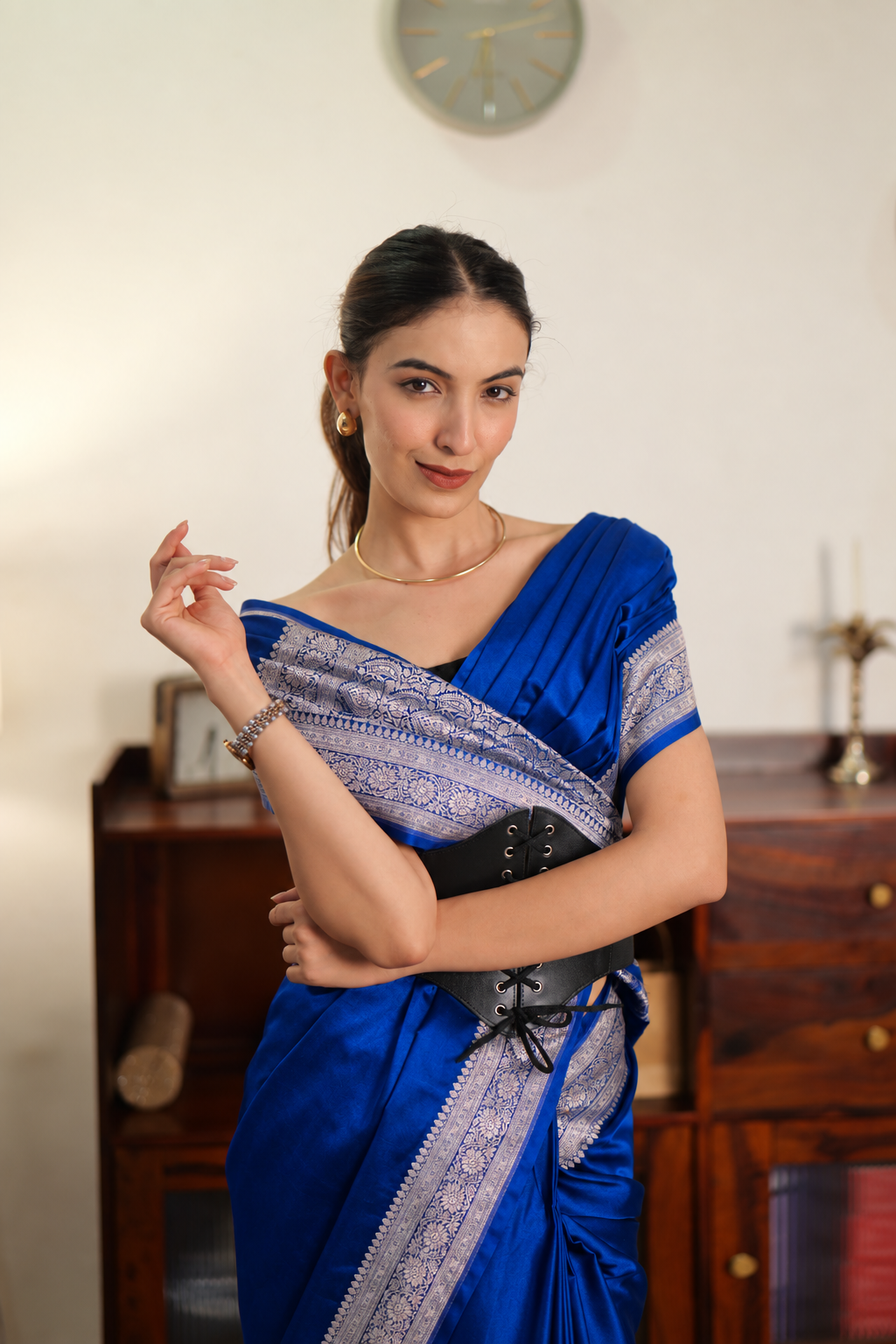 Blue Handwoven Banarasi Katan Silk Saree