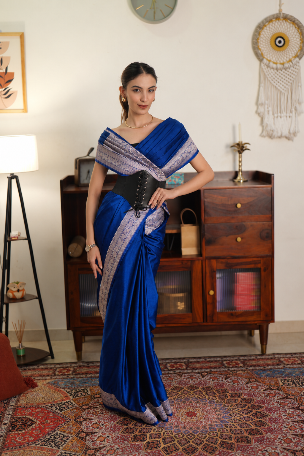 Blue Handwoven Banarasi Katan Silk Saree