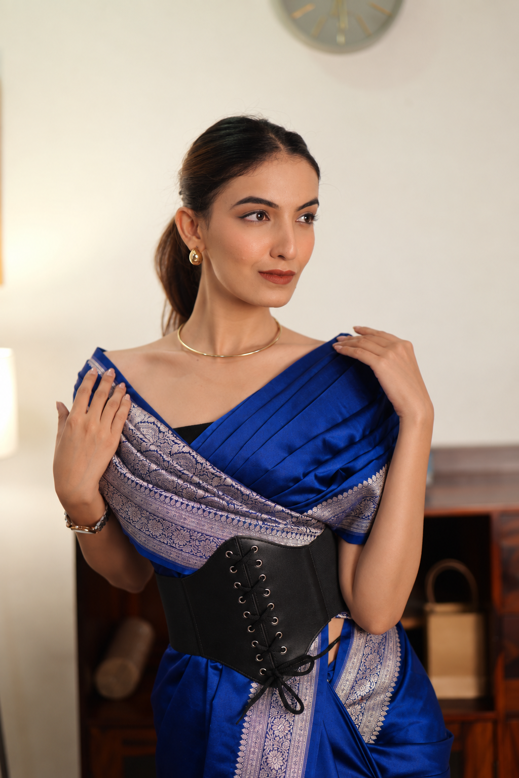 Blue Handwoven Banarasi Katan Silk Saree