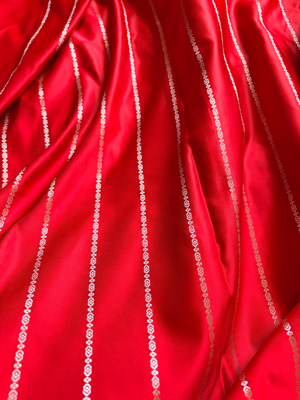 Pure Red Katan Banarasi Silk Saree | Weave Owl handwoven in banaras