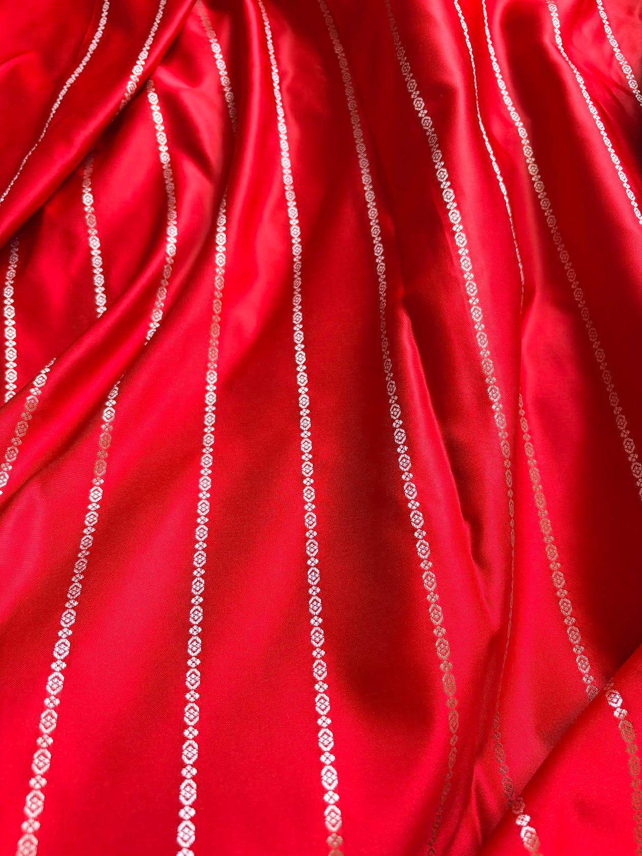 Pure Red Katan Banarasi Silk Saree | Weave Owl handwoven in banaras