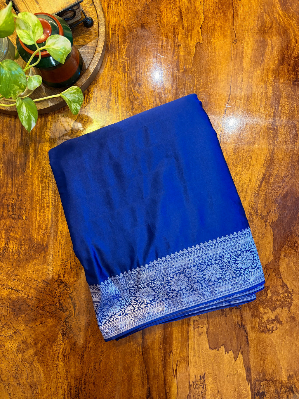 Blue Handwoven Banarasi Katan Silk Saree