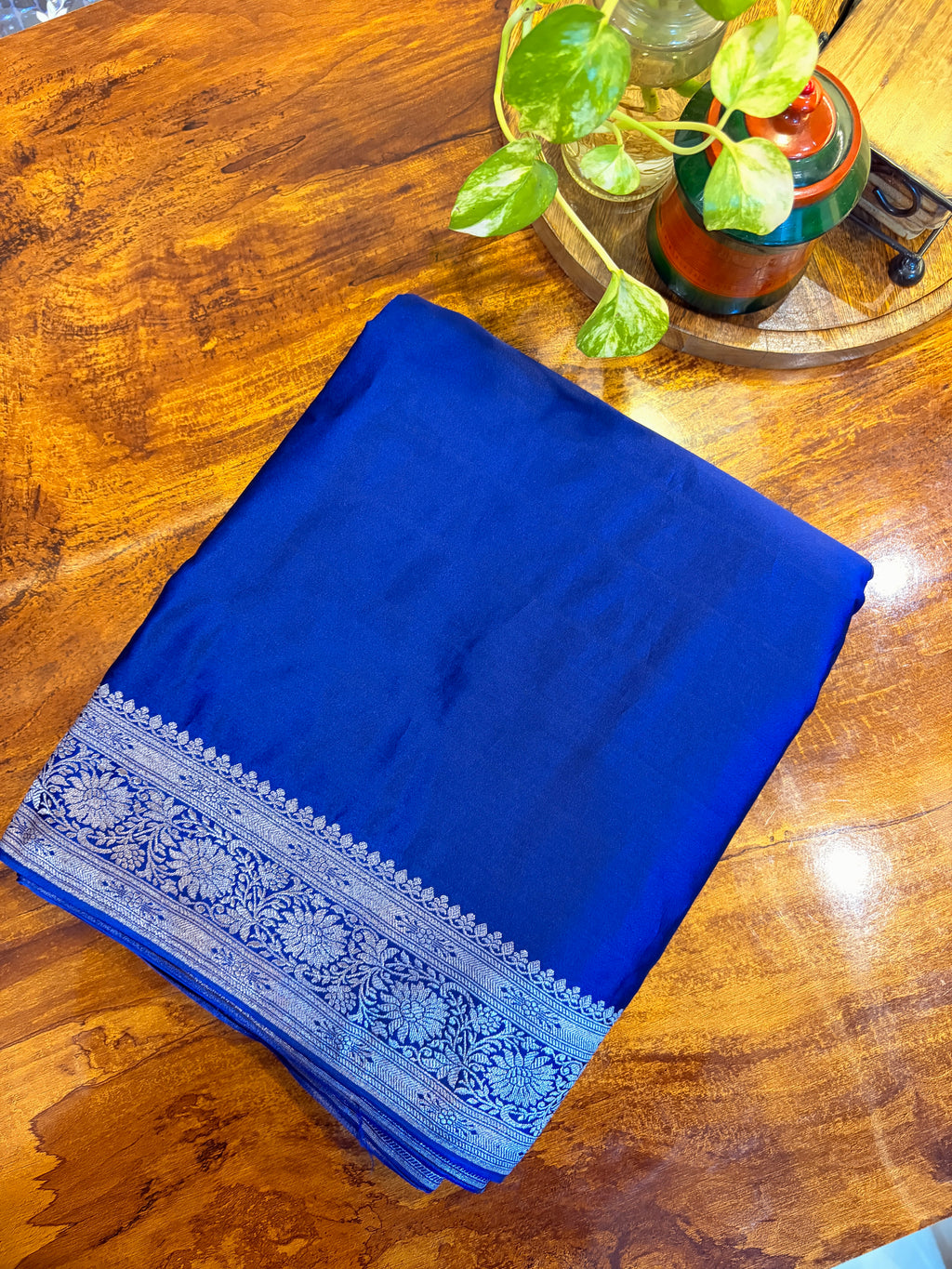 Blue Handwoven Banarasi Katan Silk Saree