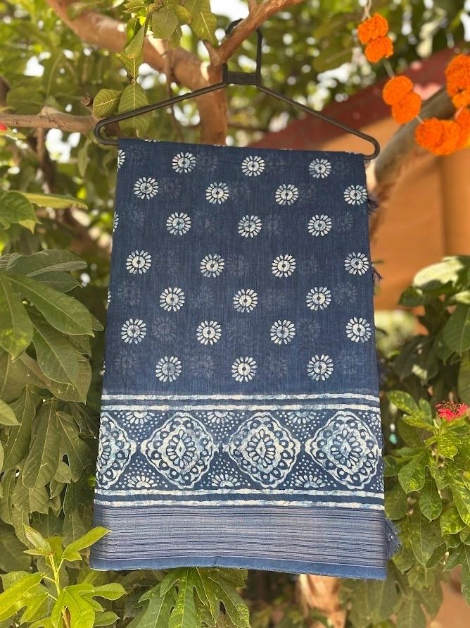 The most loved blue & silver cotton saree