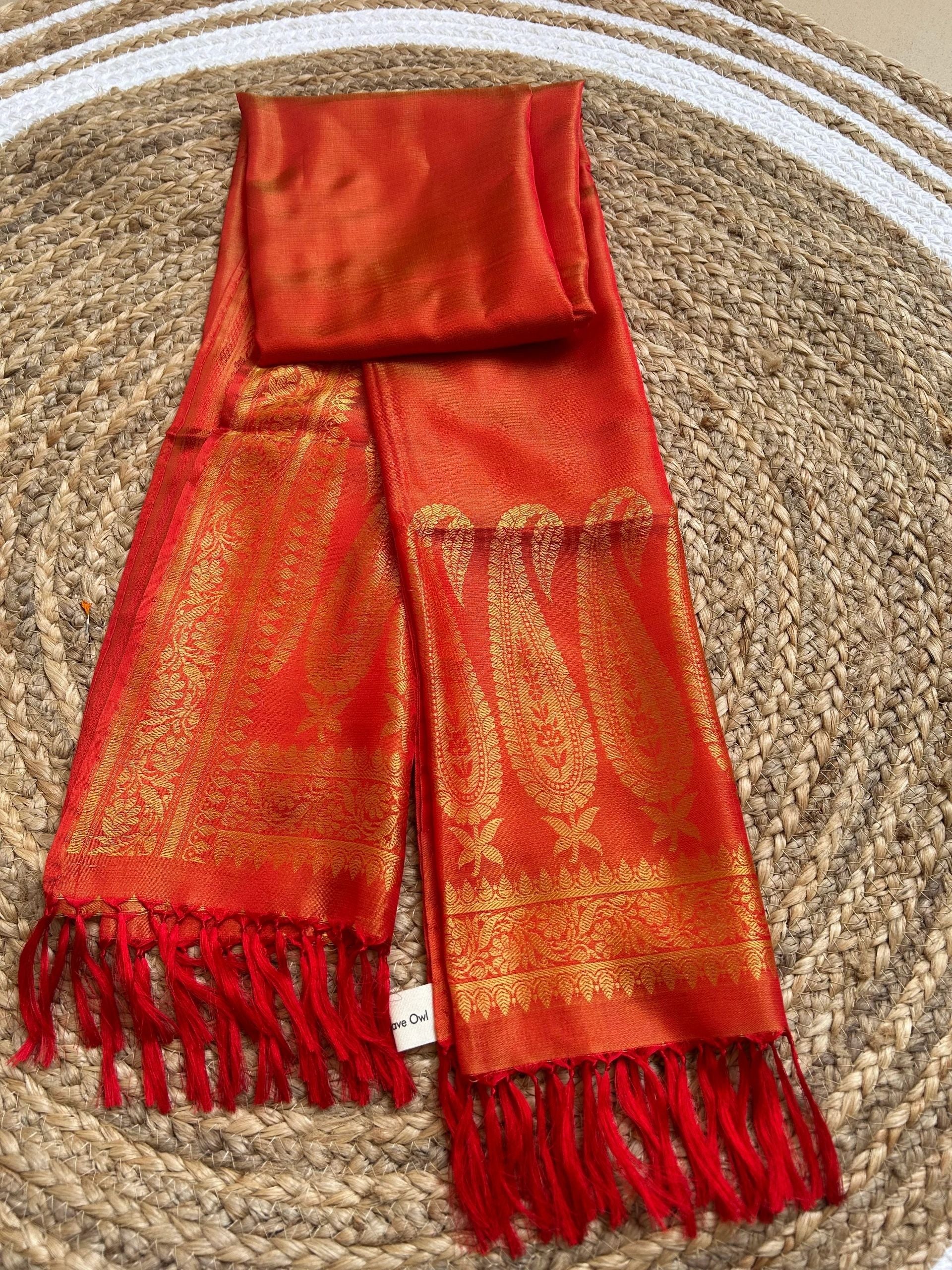 Orange with gold motifs stole