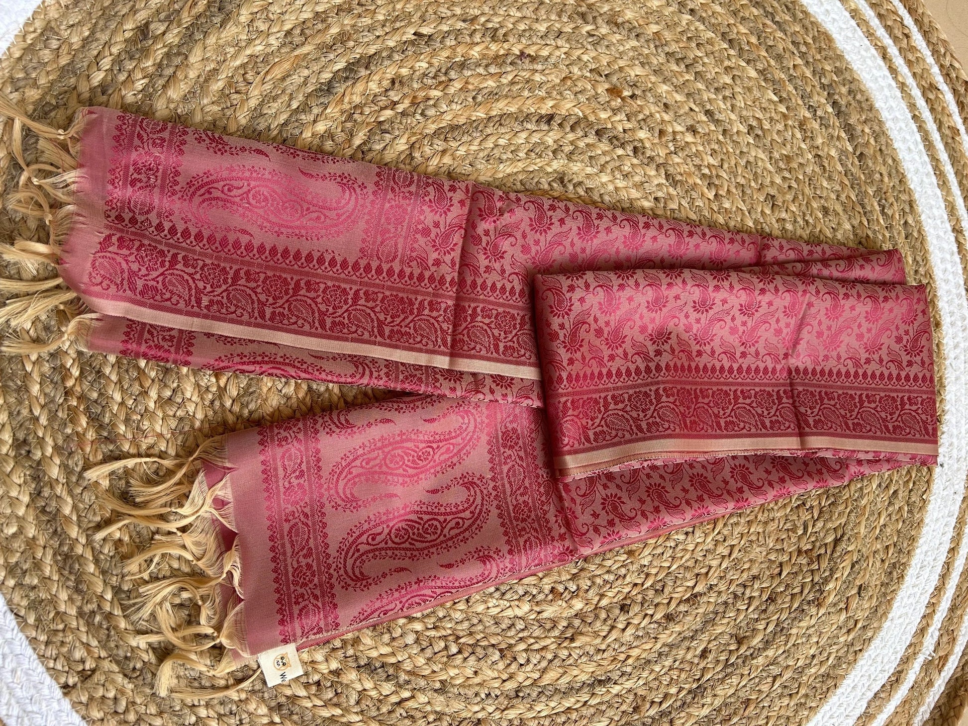 Beige body with pink Motifs stole