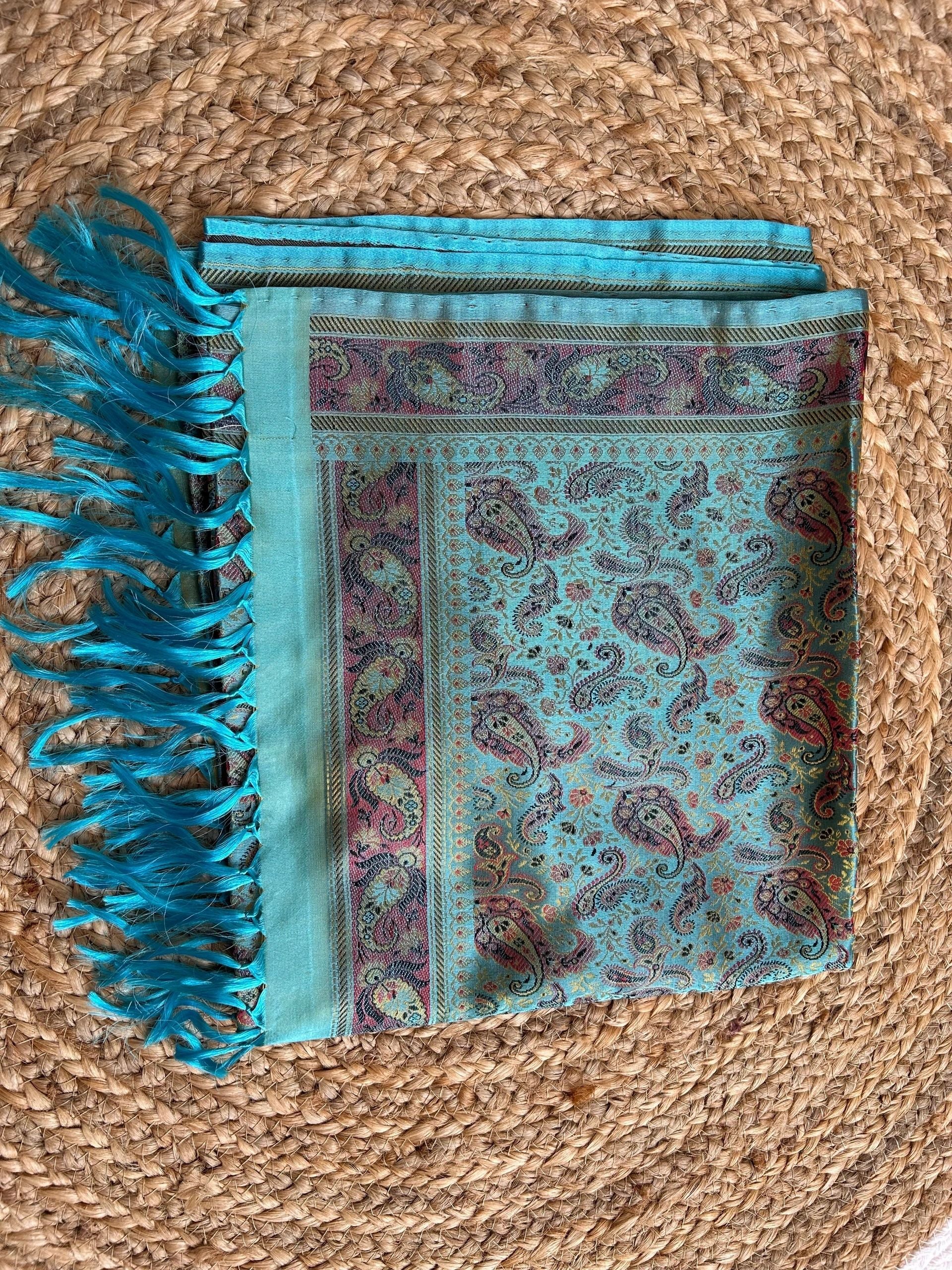 Rich blue with red and gold motifs stole