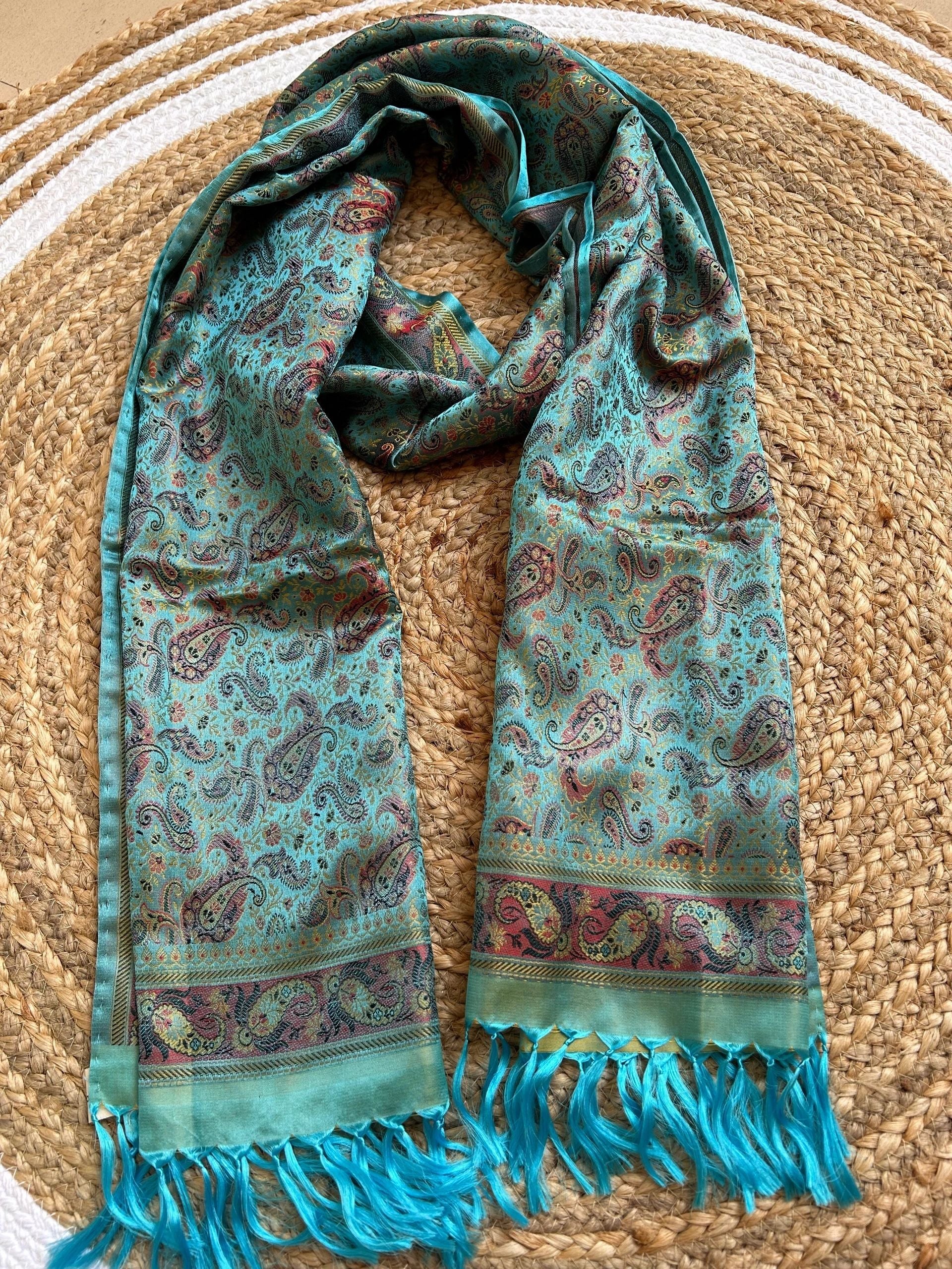 Rich blue with red and gold motifs stole