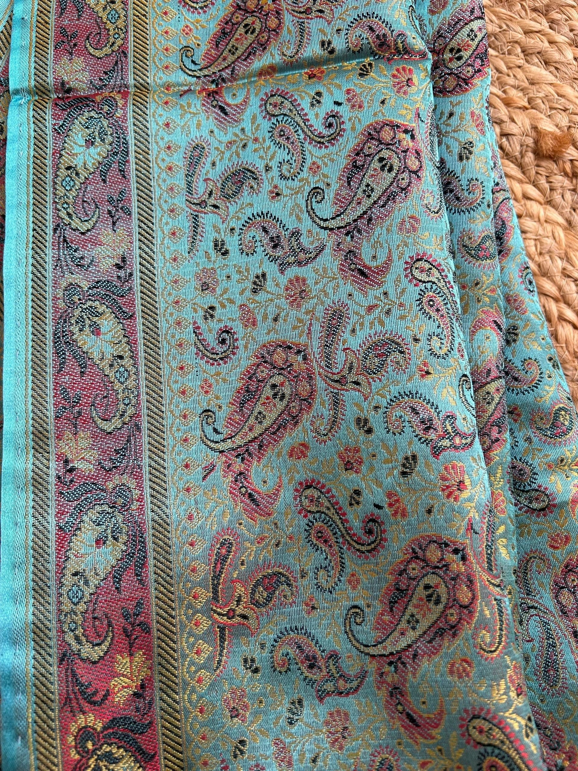 Rich blue with red and gold motifs stole
