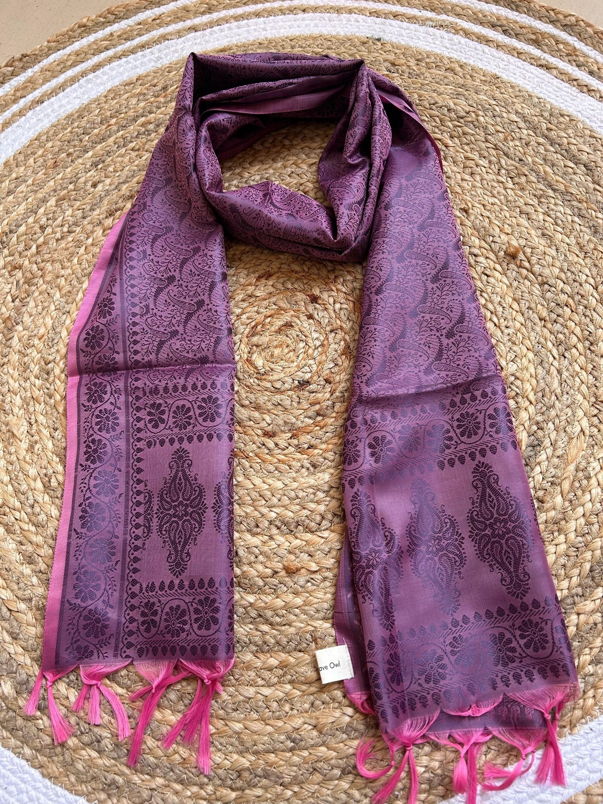 Pink body with purple motifs stole