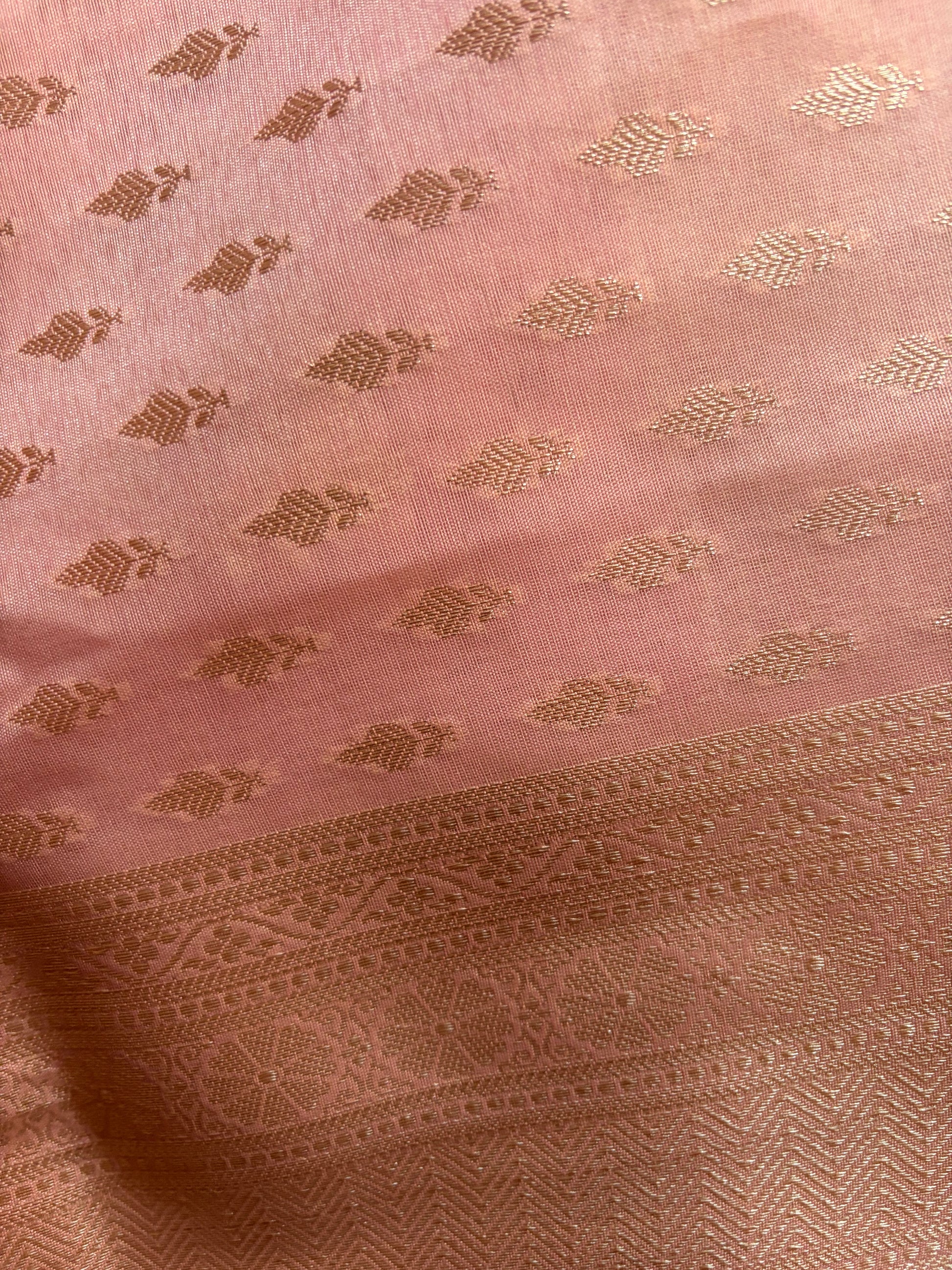 Soft Blush Pink Katan Silk Banarasi Saree — Handwoven in Varanasi